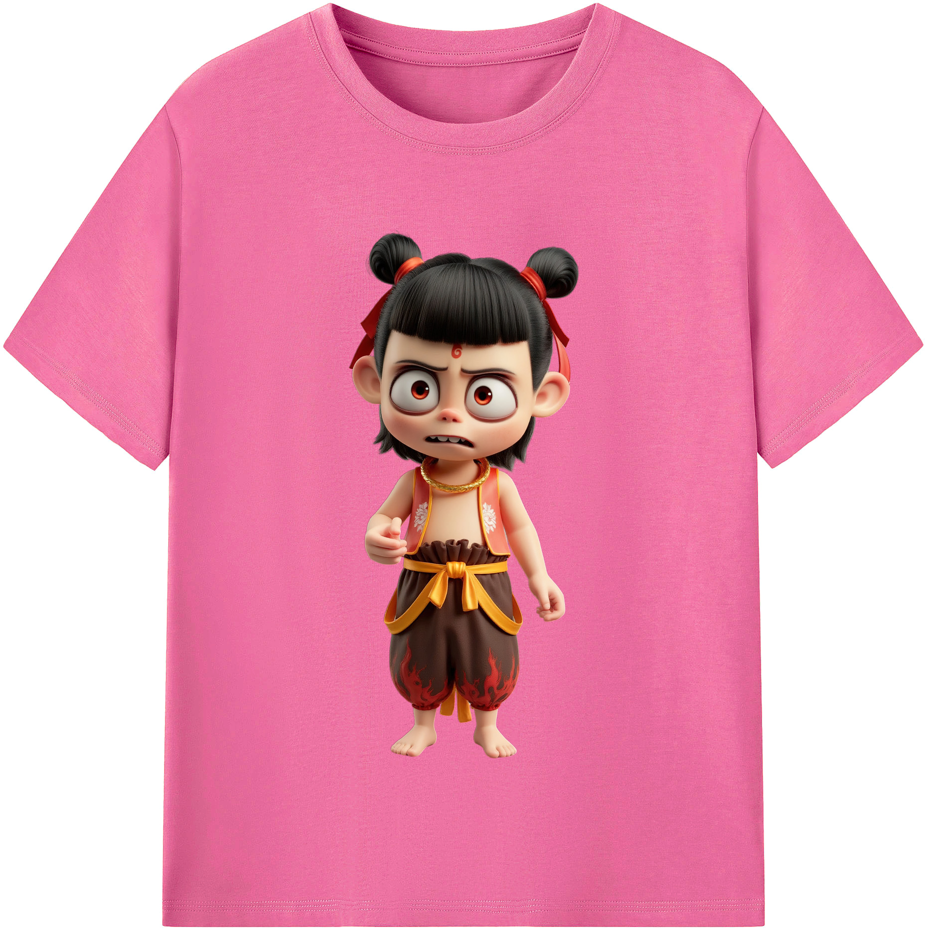 （画像用） Ne Zha 2 ナタ 魔童の大暴れ レディースカジュアルプリントTシャツ（綿100％）